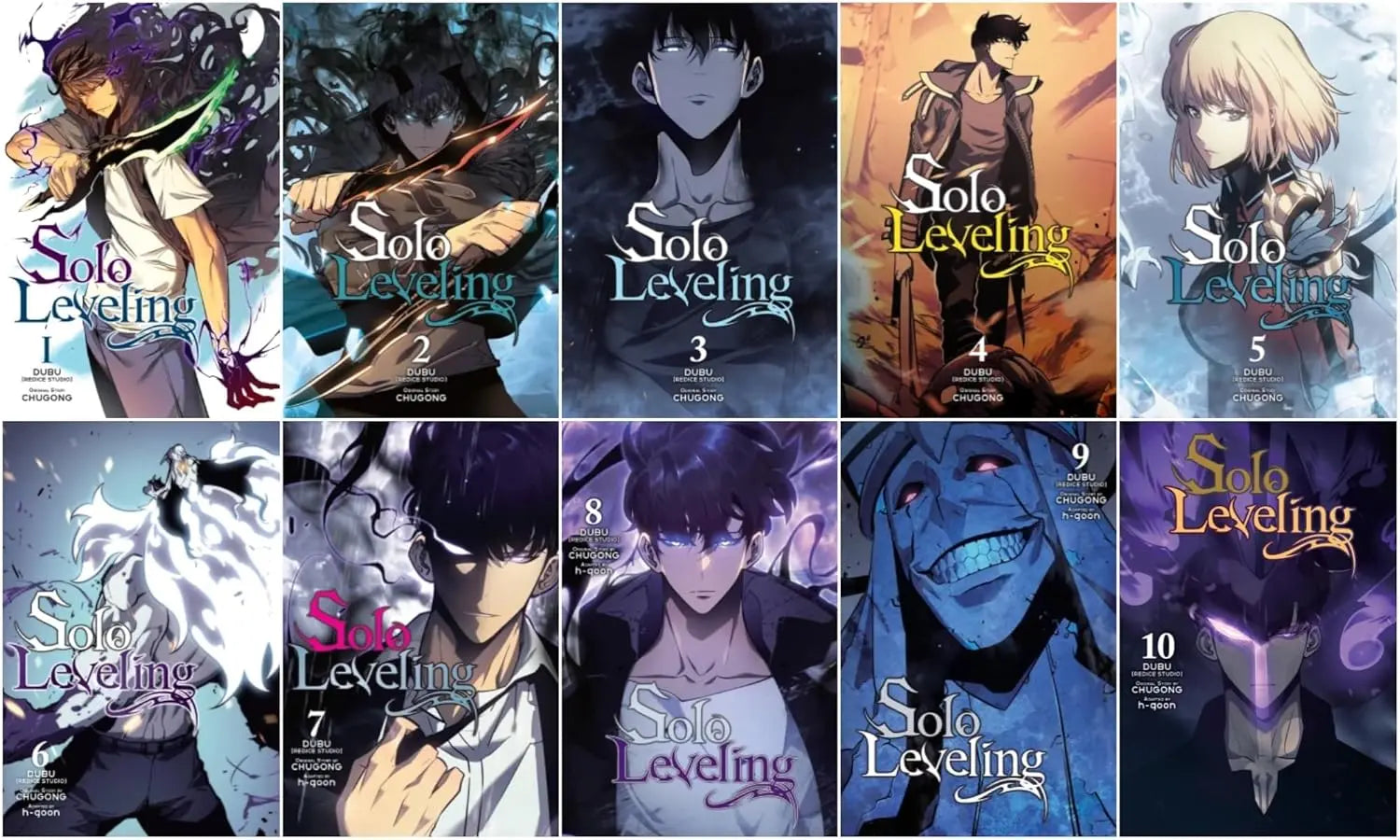 Solo Leveling Manga Series, Vol 1-10, Collection Books Full/Loose B/W Set by Chugong - bestbooksdeals