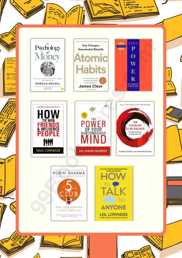 Summer Special 8 Books Combo self-help bundle including Atomic Habits Psychology of Money 48 Laws of Power and 5 more bestselling paperbacks BOOKSBUNGLOW.UK