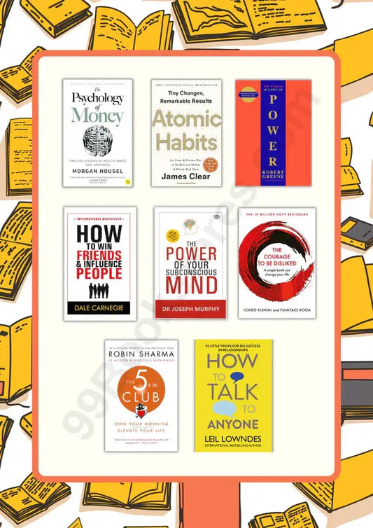 Summer Special 8 Books Combo self-help bundle including Atomic Habits Psychology of Money 48 Laws of Power and 5 more bestselling paperbacks BOOKSBUNGLOW.UK