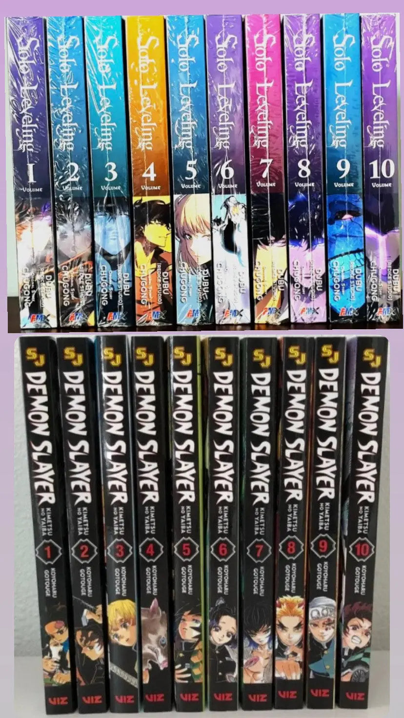 Action Hit Manga Bundle : Solo Leveling Manga Series, Vol 1-10 || Demon Slayer Manga Collection, Vol. 1-10 || ?? With Bonus Manga Wall Framed Poster! - bestbooksdeals