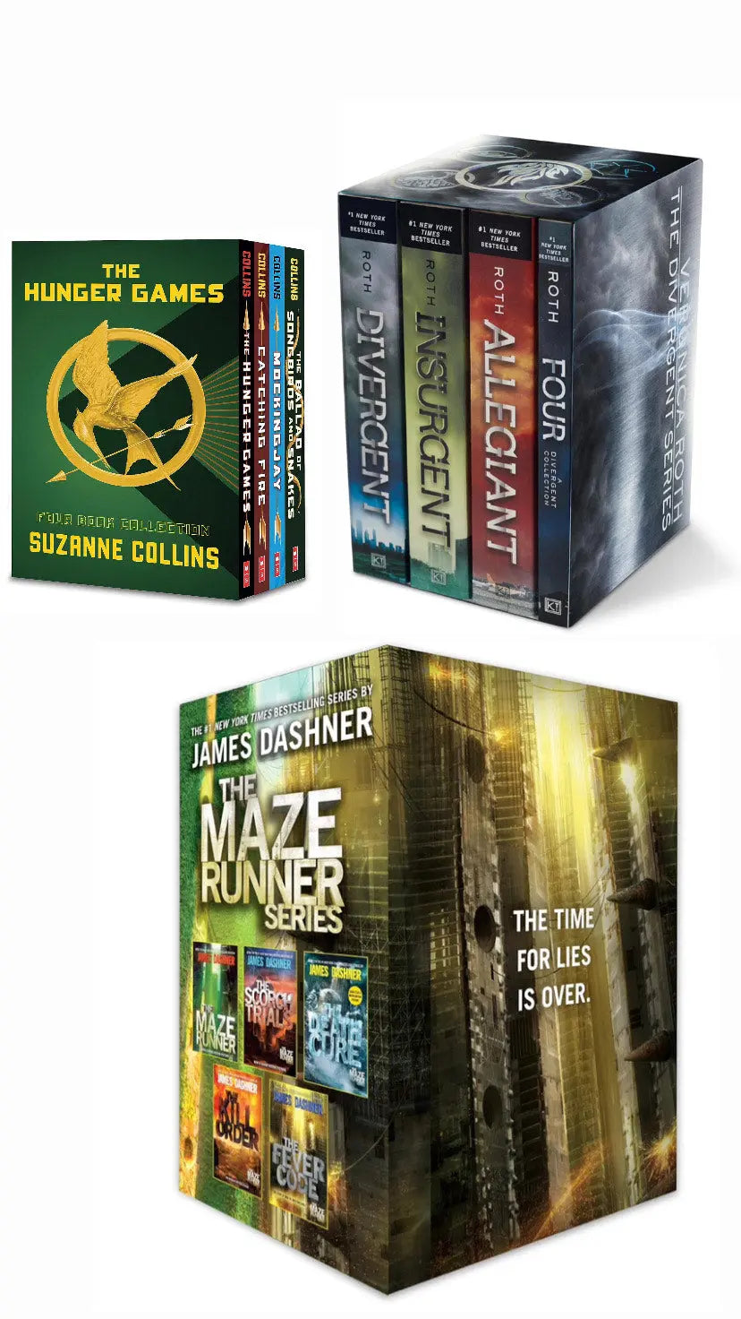 Dystopian Legends Collection: The Maze Runner Trilogy + Divergent 4-Book Series Hunger Games 4-Book Paperback Box Set(Paperback) - bestbooksdeals