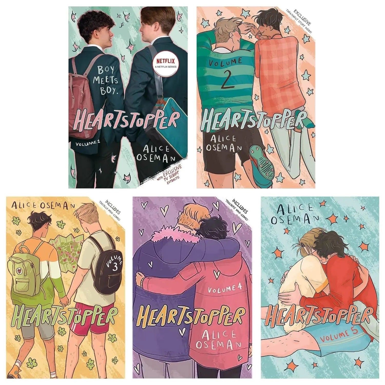 Heartstopper Series (Volumes 1-5) Books Collection Set By Alice Oseman Paperback - bestbooksdeals