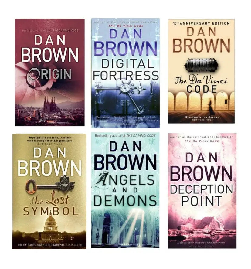 Dan Brown 6-Book Thriller Collection Set | Angels & Demons, Da Vinci Code, Inferno + More (Paperback)) - bestbooksdeals