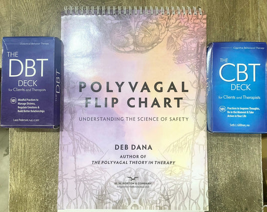 Therapy Tools Combo Pack | Polyvagal Flip Chart + The CBT Deck + The DBT Deck | Mental Health Resources for Therapists & Clients (Spiral-Bound + Card Decks) - bestbooksdeals
