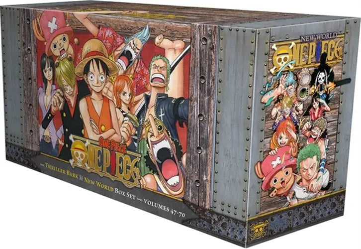 One Piece manga Box set 3 volumes 47 to 70 bundle covering Marineford War and Punk Hazard arcs with free manga poster by bestbooksdeals.