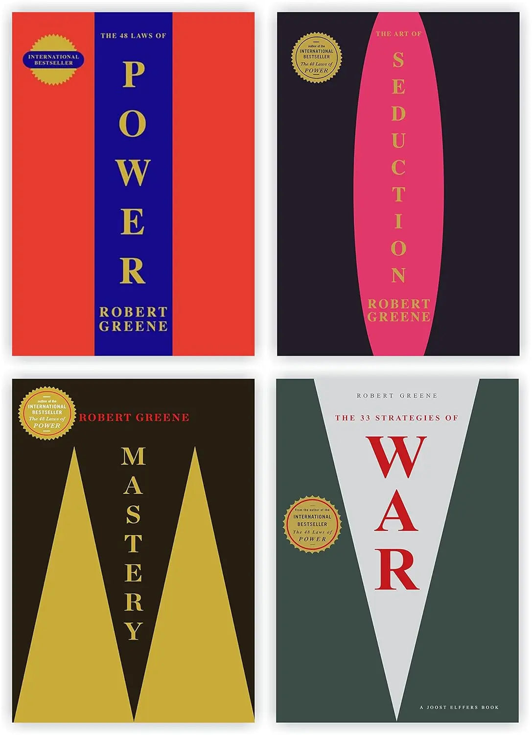 The 48 Laws of Power,The Art of Seduction, Mastery, The 33 Strategies of War by Robert Greene Collection 4 Books Set Paperback - bestbooksdeals