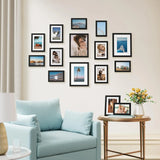 15 Pack Picture Frames Collage Wall Decor for Mounting or Tabletop Display, Gallery Frame Set for Family, Multi Sizes Including 3pcs 8x10, 6pcs 5x7, 6pcs 4x6, Black - bestbooksdeals